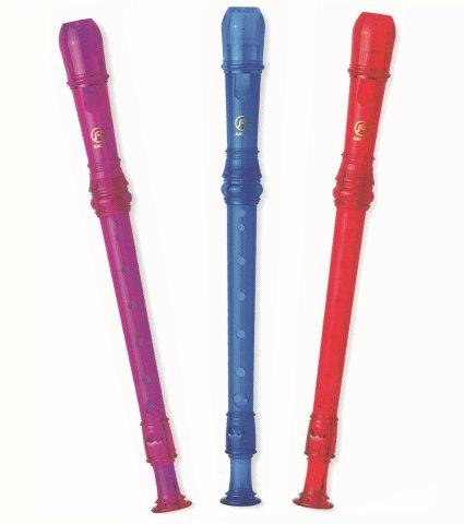 DESCANT SOPRANO RECORDER 2 PCE TRANS PURPLE W/BG