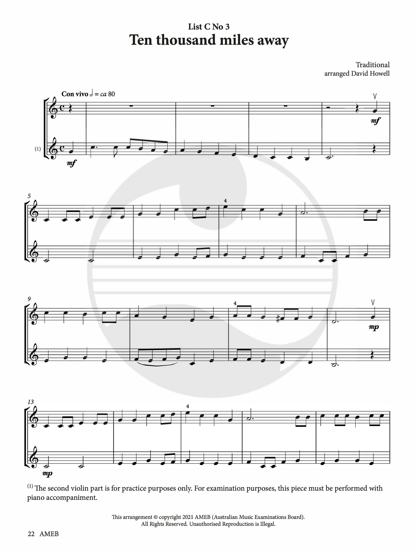 AMEB VIOLIN PRELIMINARY GRADE SERIES 10