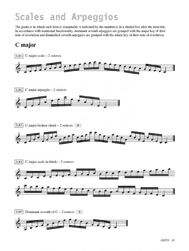 AMEB CLARINET TECHNICAL WORKBOOK 2008