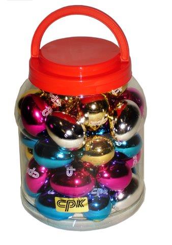 EGG MARACA JAR Q/P40 MET PINK/BLUE/SILVER/GOLD