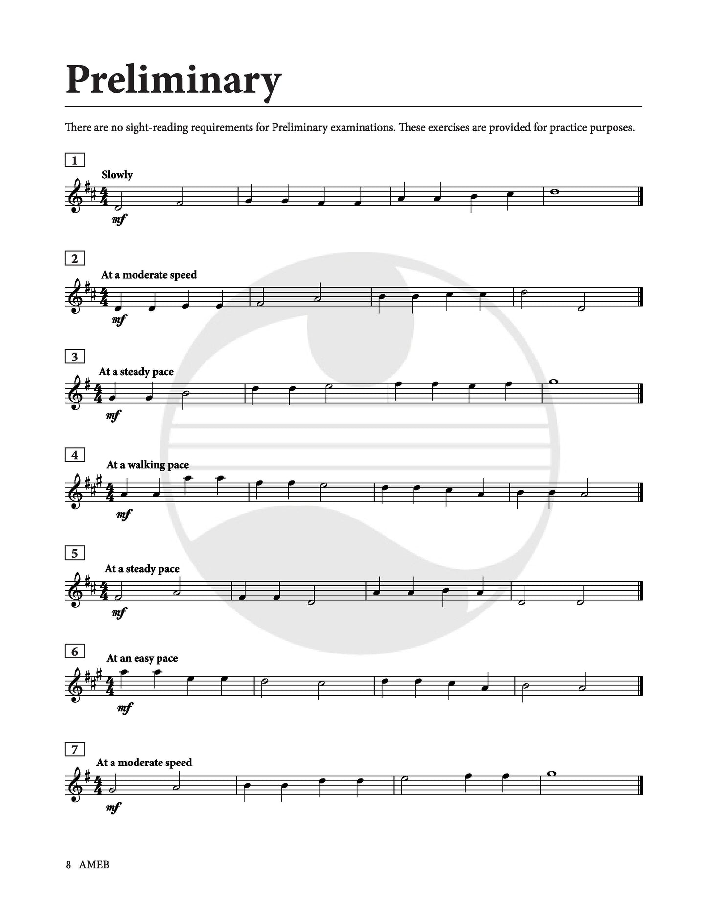 AMEB VIOLIN SIGHT READING 2021