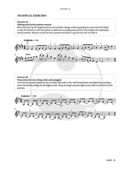 AMEB VIOLIN TECHNICAL WORKBOOK 2021