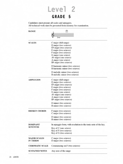 AMEB SAXOPHONE TECHNICAL WORKBOOK 2008