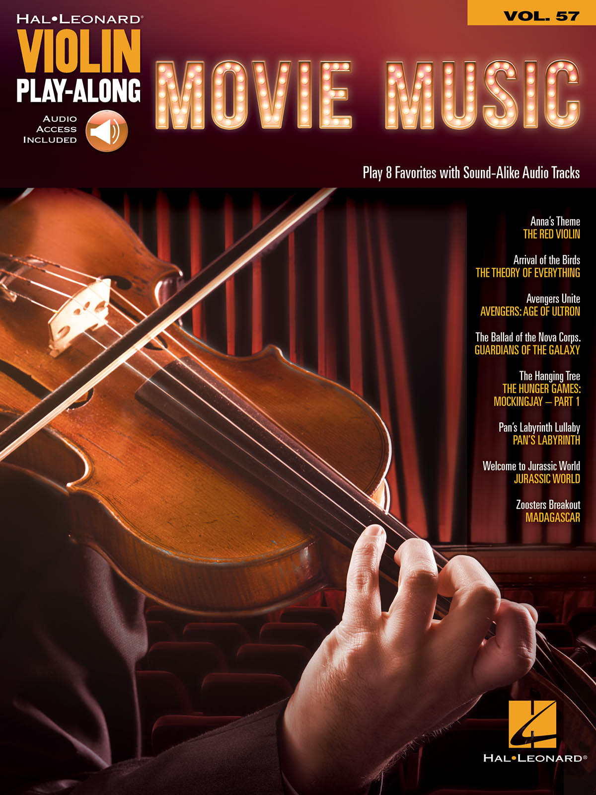 MOVIE MUSIC VIOLIN PLAYALONG V57 BK/OLA